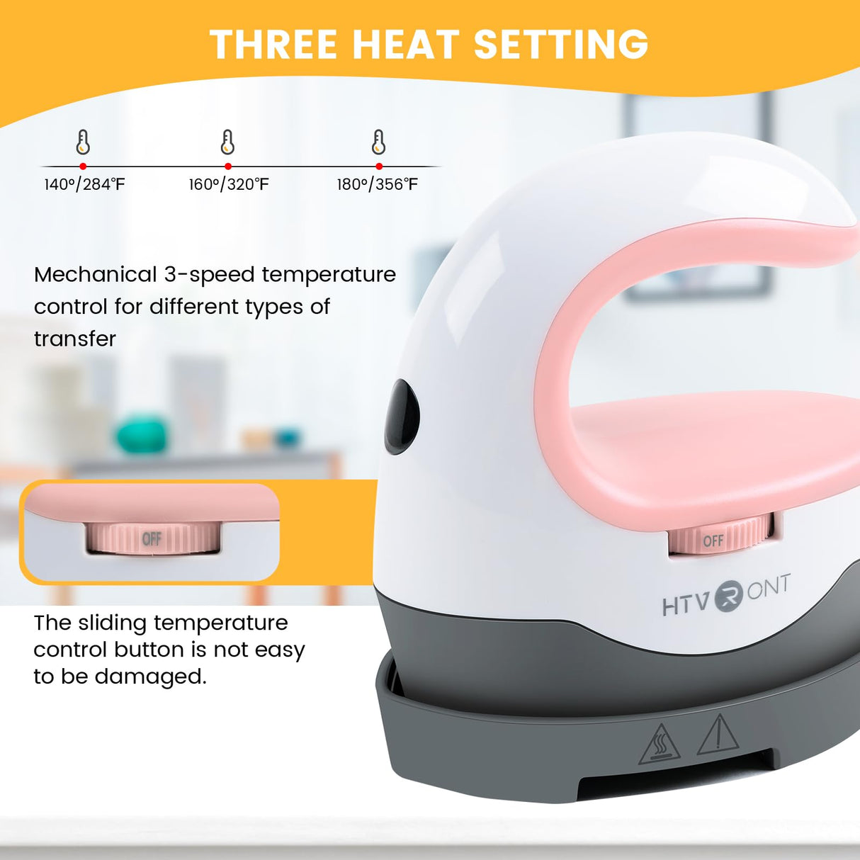 HTVRONT Heat Press Mini Heat Press Machine, Small Heat Press Portable Iron Press Machine for T Shirts, Hats, Heating Transfer Projects (Pink) HTVRONT