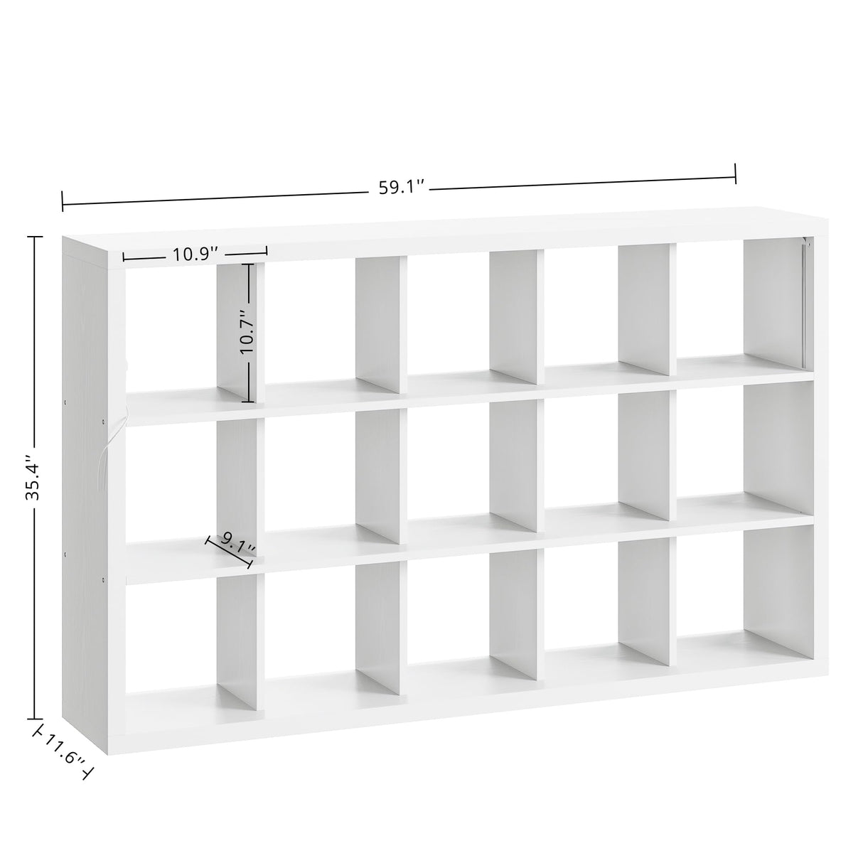 IRONCK 15 Cube Bookcase Storage Shelf Organizer with LED Lights, 5 Tier Bookshelves and Bookcases Display Shelves, Horizontally or Vertically Use, White IRONCK
