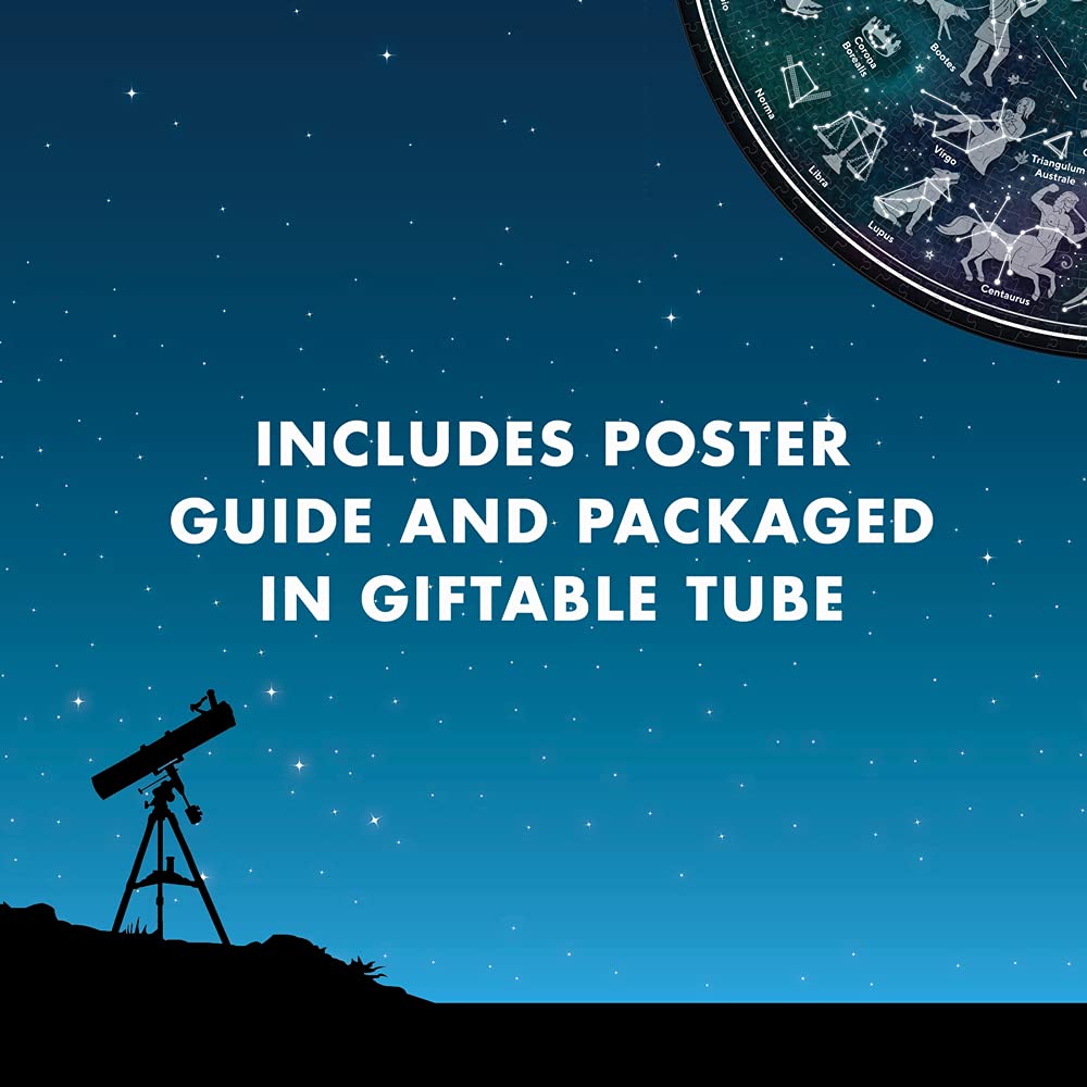 Ridley's Games: Map of The Stars 1000-Piece Jigsaw Puzzle |Perfect for Astrology/Astronomy Lovers with Over 30-Unique Constillations | Perfect Room Décor Once Completed | Storage Tube Included Ridley's