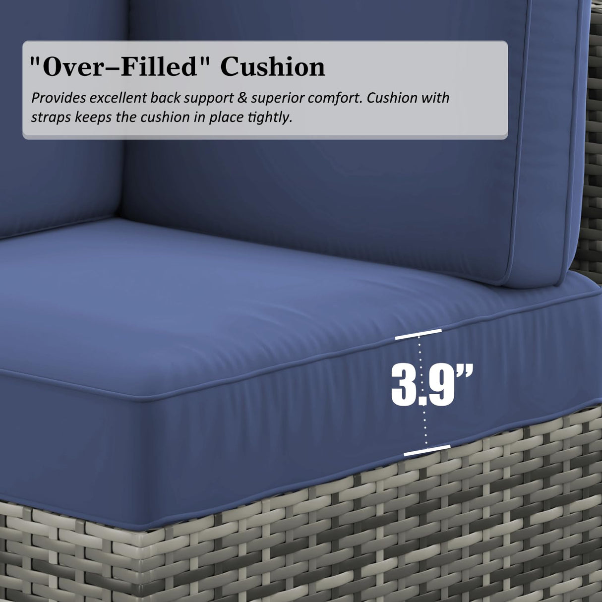 LayinSun 8 Piece Patio Furniture Set with 44" Propane Gas Fire Pit Table, Outdoor Sectional Conversation Set Wicker Rattan Sofa Set with Coffee Table LayinSun