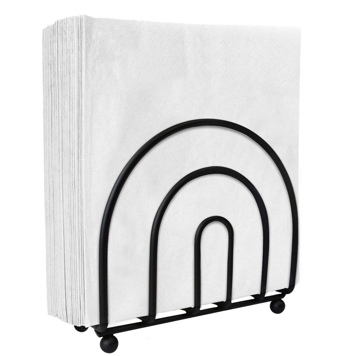 Blue Donuts Classic Arc Collection Napkin Holder – Napkin Holders for Tables, Farmhouse Napkins Holder, Dining Table Napkin Holders for Kitchen, Black Blue Donuts