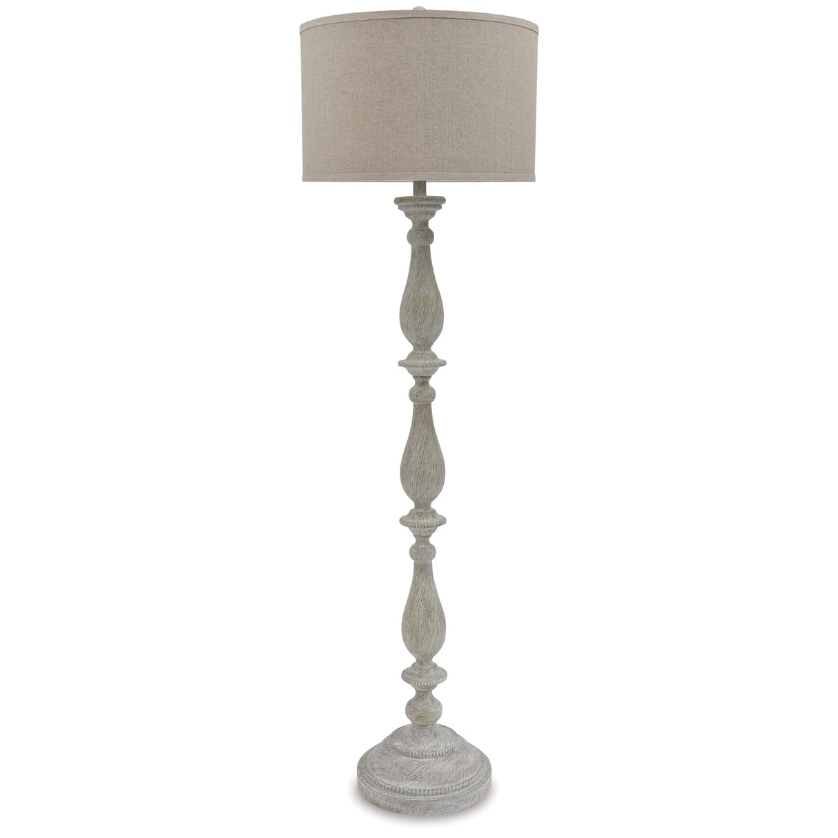 Signature Design by Ashley Bernadate Cottage 61" Candlestick Design Floor Lamp, Whitewash Signature Design by Ashley