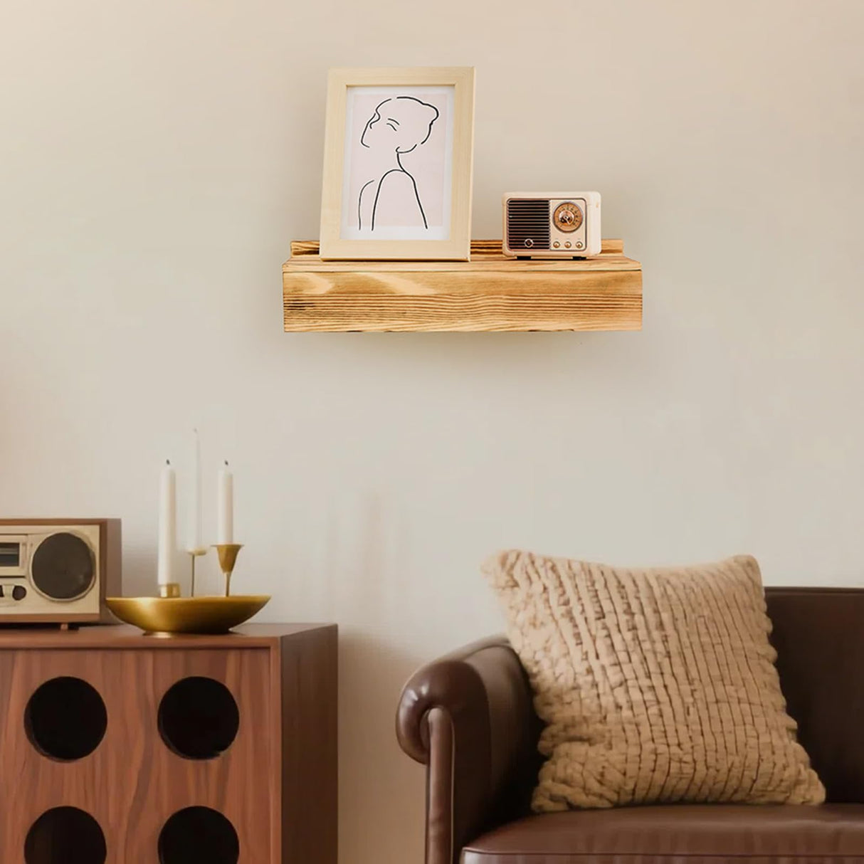 Hidden Gun Storage Shelf-14.4" x 7.7" x 2.75" Rustic Concealment Shelf Concealment Compartment Furniture Hidden Gun Safe Wall Decor for Home Security, Oak Color Dononr