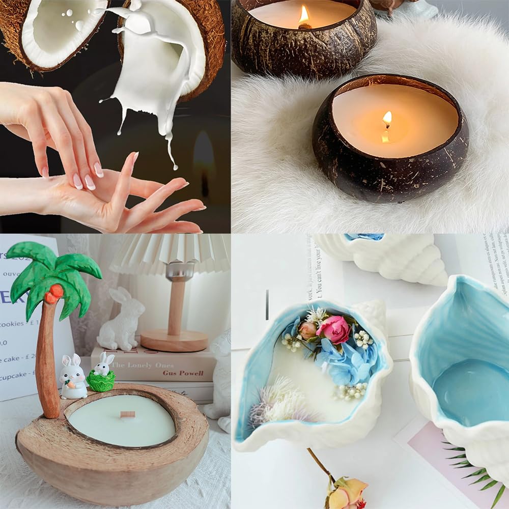 TooGet Natural Coconut Wax 2 lb - DIY Handmade Scented Candle Making Supplies Pure White Coconut Wax, Melting Point 41°/106°F TooGet