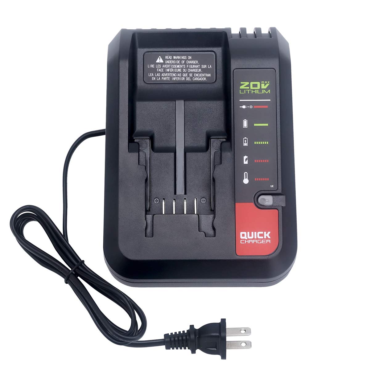 Biswaye 20V Rapid Charger Compatible with Black&Decker 20V Battery and Compatible with Porter-Cable 20V Battery LBXR20 LBXR2520 LBXR2020 PCC681L PCC682L PCC685L PCC692L 20V Power Tool Battery Charger Biswaye