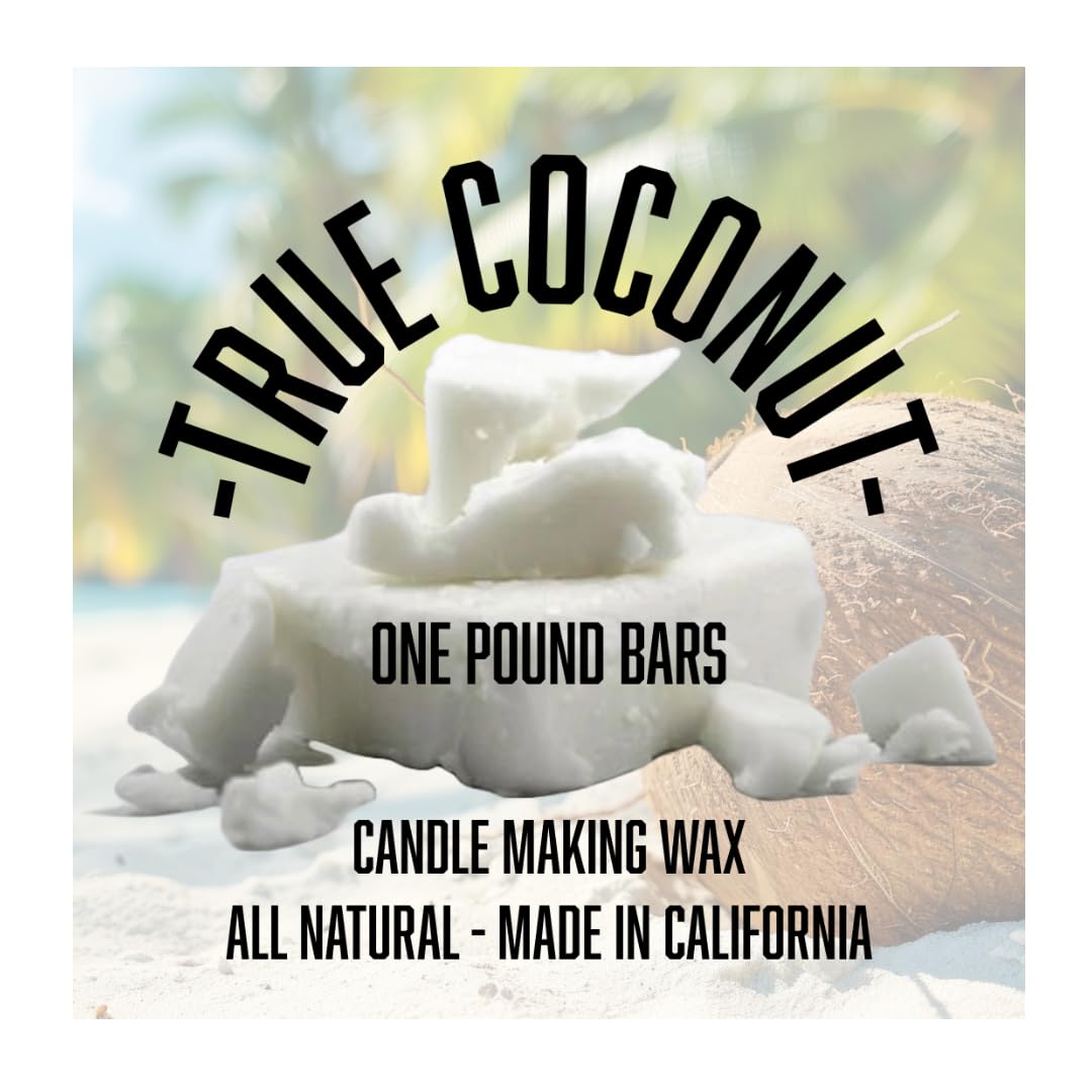 FLEUR DE SPA True Coconut Premium All-Natural Coconut Wax Blend for Luxurious DIY Candle Making - Made in The USA (1 Pound bar) fleur de spa