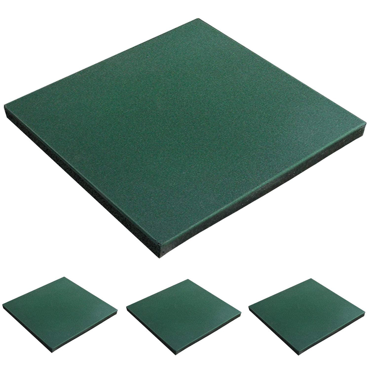 MYOYAY 4 Pack Interlocking Tiles 20"x20"x1" Heavy Duty Rubber Tile Green Non-Slip Flooring Mat for Playground Park Gym Indoor and Outdoor, Cover 11.12 Sq.FT MYOYAY