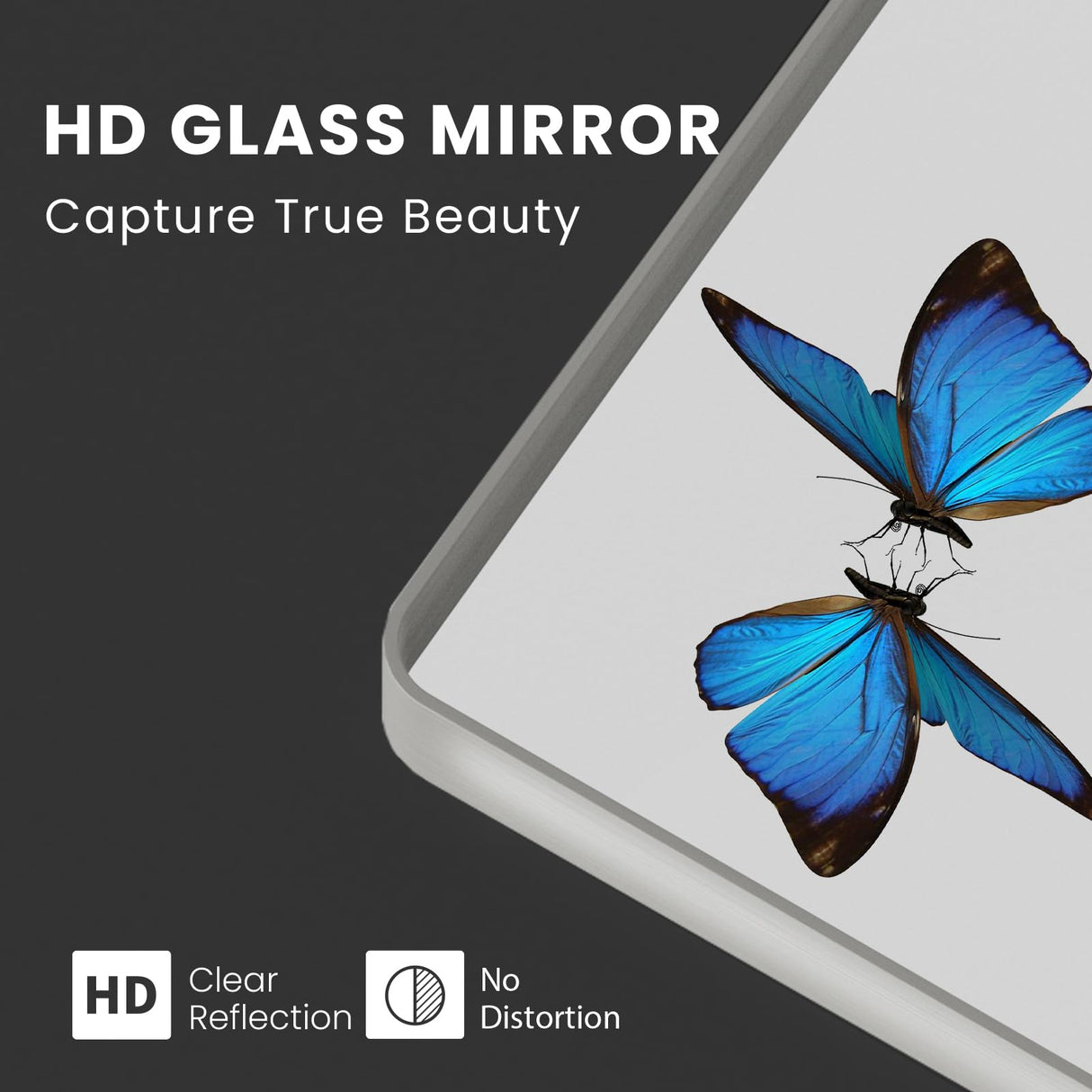 JISOSO Brushed Nickel Bathroom Mirror, 55x36 Inch Silver Metal Frame Mirror Wall Mounted, Rounded Rectangle Bathroom Vanity Mirror, Tempered Glass, Anti-Rust, Horizontal/Vertical JISOSO