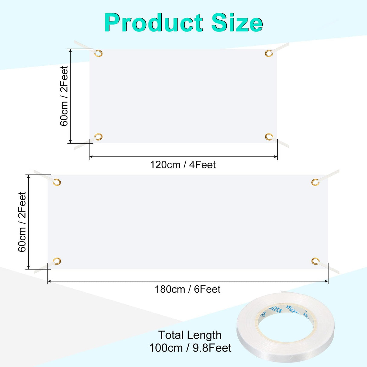 PATIKIL Large Blank Banner and Signs, 4 Pcs Polyester Sublimation Banners with Hanging Rope for Business Outside Outdoor Wall Flag Paintable DIY Banner Signs, White 2 x 4 Feet, 2 x 6 Feet PATIKIL