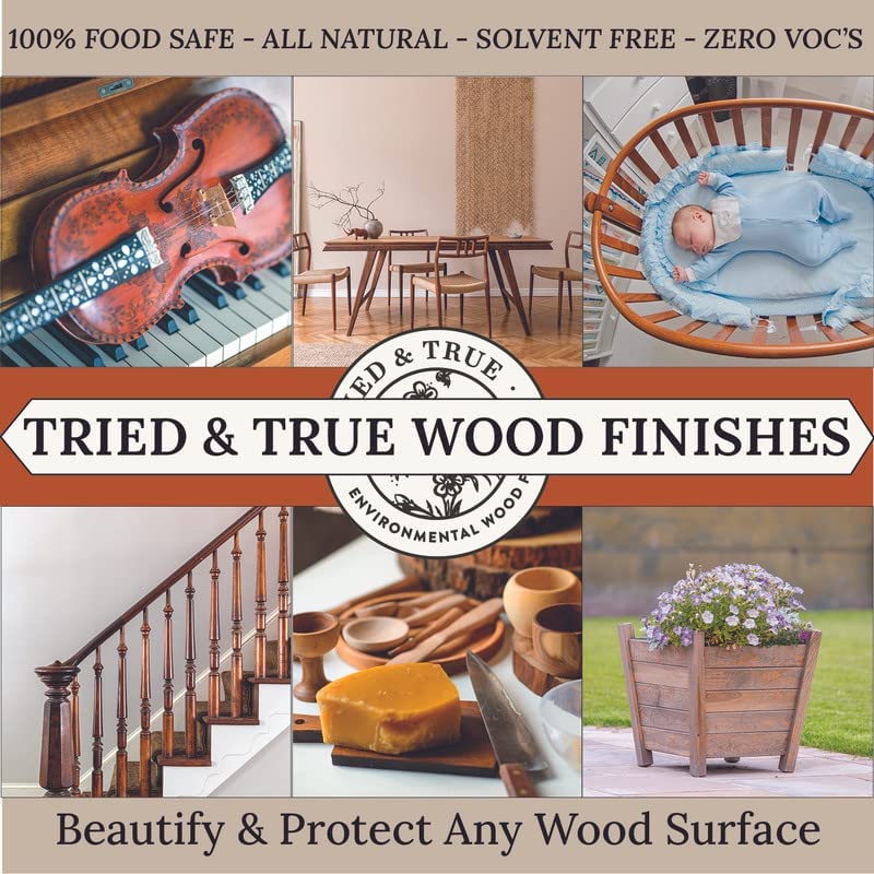 Tried & True Danish Oil – Pint – All Natural, All Purpose Finish for Wood, Food Safe, Solvent Free, VOC Free, Non Toxic Wood Finish, Polymerized Tried & True