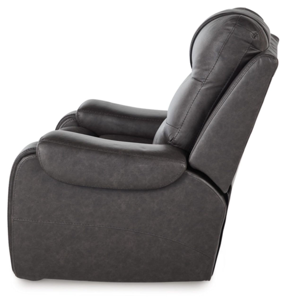 Signature Design by Ashley Trumble Modern Faux Leather Manual Rocker Recliner with Track Arms, Gray Signature Design by Ashley