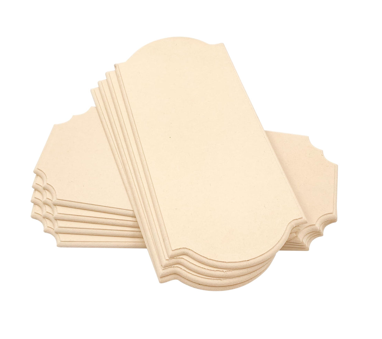 8 Pack Unfinished Wooden Plaques 6"x14"-0.25 Inch Thick Beveled MDF Wood Sign for Burning DIY Crafts Cregugua