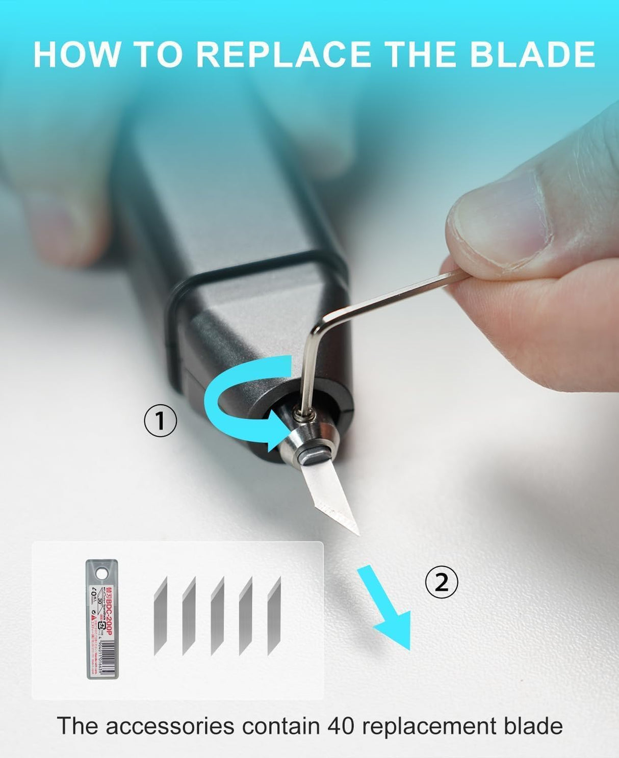 Portable Professional Ultrasonic Cutter 30W 40KHZ for Leather 3D Printing Acrylic Plastic DIY Cutting, with 40pcs Replacement Knife and Fixtures Generic