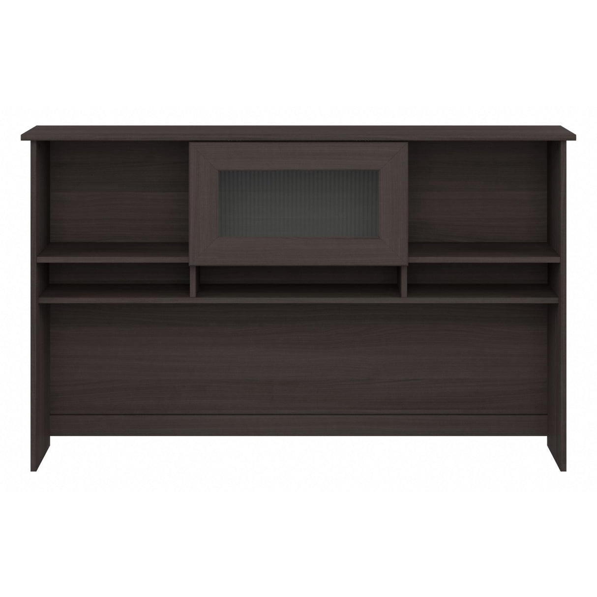 Bush Furniture Cabot 60W Desk Hutch with Shelves and Cabinet in Heather Gray Bush Business Furniture