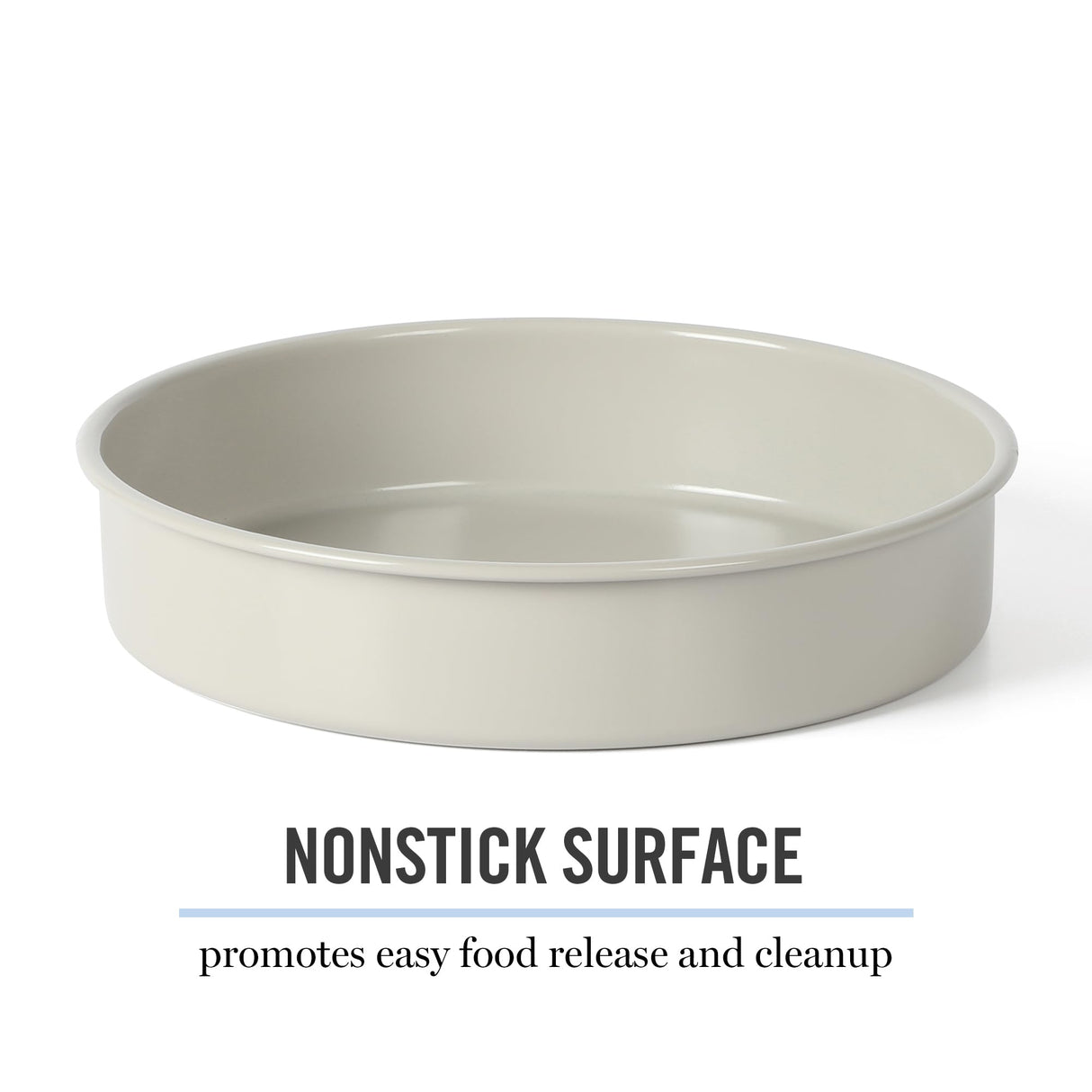 Martha Stewart Gallen 8 Inch Round Nonstick Carbon Steel Cake/Bake Pan - Cool Grey Martha Stewart