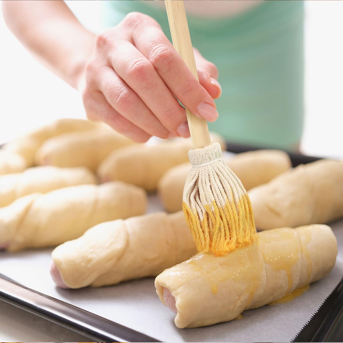 LZMS 10 Packs Backyard 12" Grill Brush - BBQ Grill Basting Brush Mop - Grill Brush for Outdoor Grill - BBQ Brush for Picnic Barbeque Grilling Smoking Steak - Lightweight, Easy Dipping, Food Grade LZMS