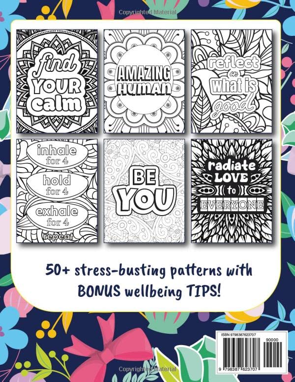 Incredible You: Inspirational Coloring Book for Everyone: Motivational Adult Coloring Book for Relaxation, Anxiety, and Mindfulness WoodArtSupply