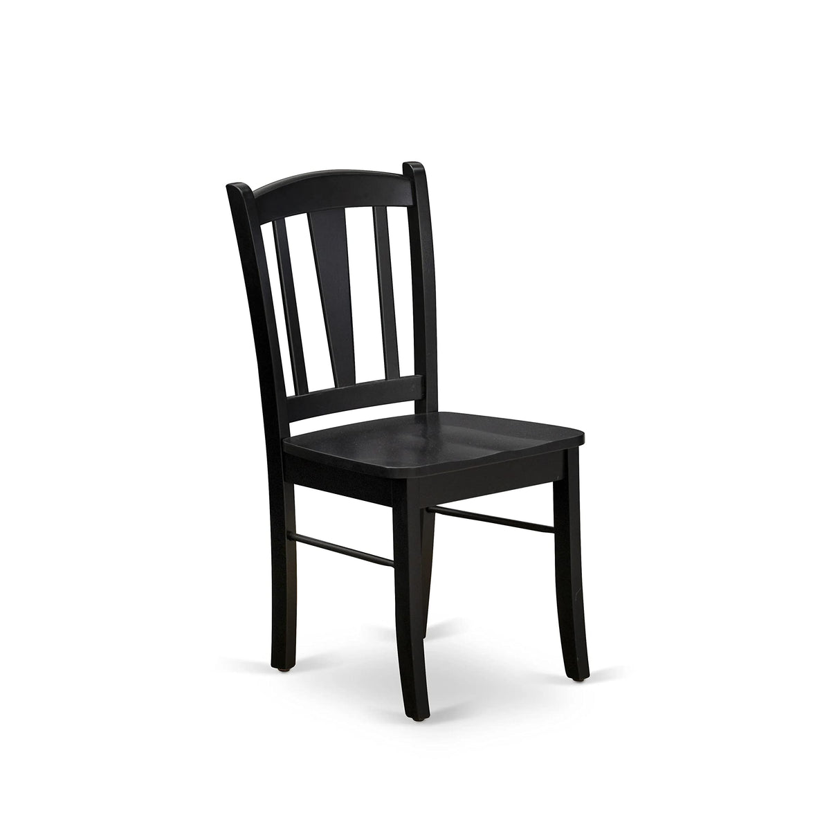East West Furniture DLC-BLK-W Dublin Kitchen Dining Chairs - Slat Back Wood Seat Chairs, Set of 2, Black East West Furniture