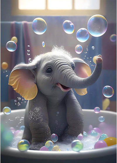 RICUVED Diamond Painting Kits for Adults, Elephant Diamond Art Kits 5D Animal Diamond Art Kits for Beginner, Diamond Dots Painting Full Round Drill Art and Crafts for Home Wall Decor 12x16 Inch