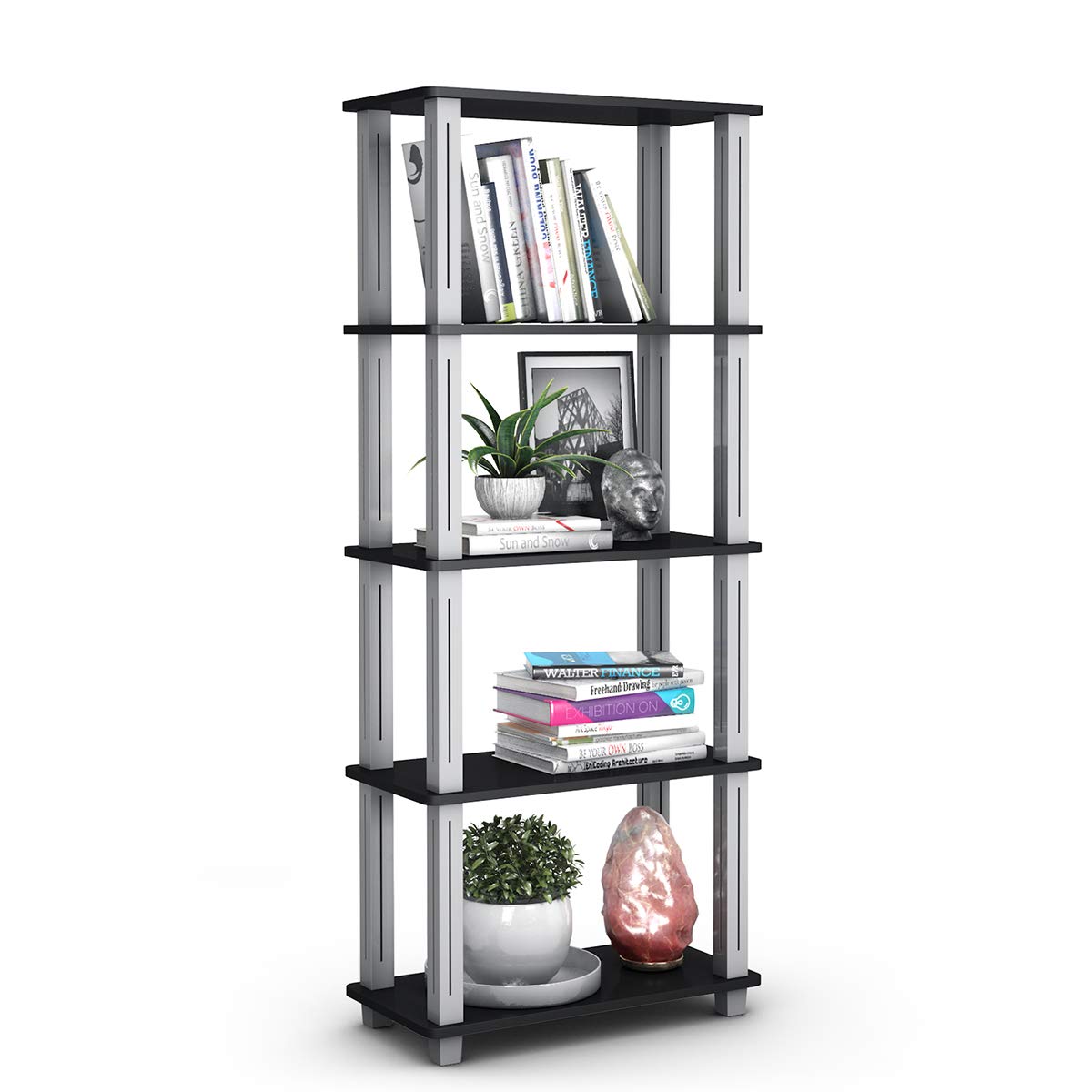 Tangkula 57" Storage Shelves, Space-Saving 5-Tier Storage Rack Organizer Multi-Use Shelving Unit for Home/Office/Dormitory/Garage/Warehouse (Black) Tangkula