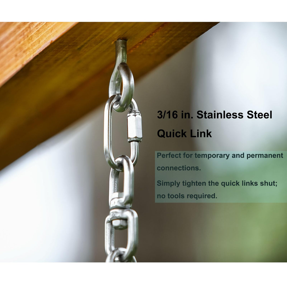 CCYODECO Punching Bag Hanger, 304 Stainless Steel Chain & Swivel with Quick Connection Links for Heavy Bag, Gym Swing, and Hammock CCYODECO