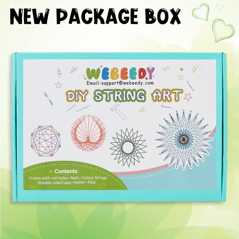 WEBEEDY DIY String Art Kit Craft for Beginners Sunflower Nail String Art Supplies DIY Poke Arts Craft Projects Winding Drawing Package Set Christmas Unique Wall Decor Gift WEBEEDY