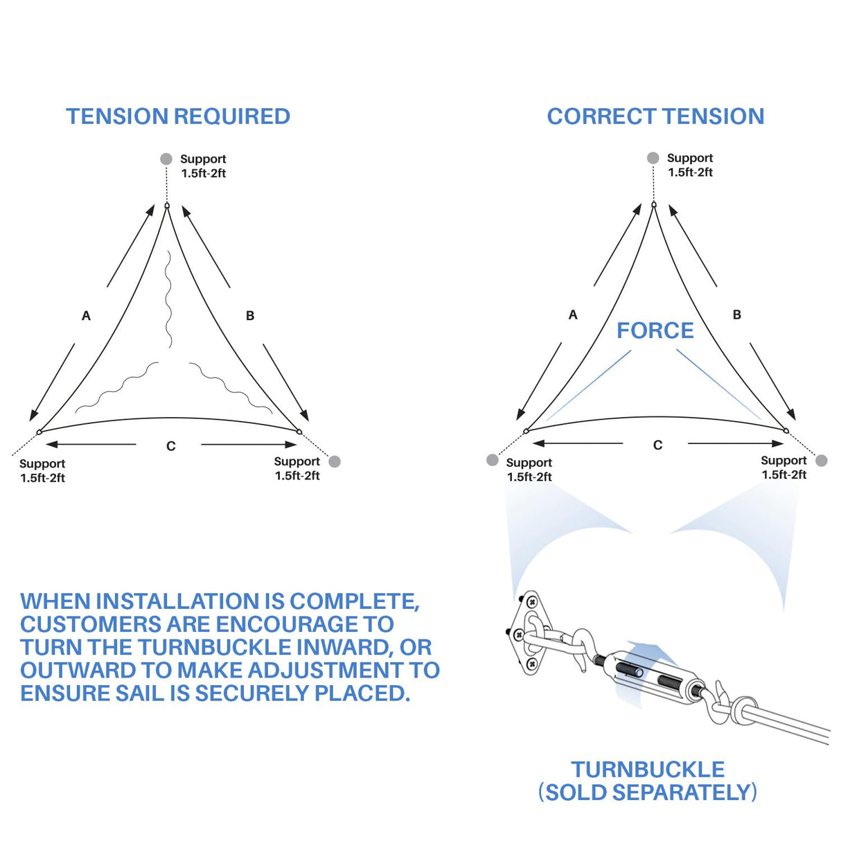 E&K Sunrise 15' x 15' x 15' Sun Shade Sail Triangle Canopy Shade Cover UV Block for Patio Backyard Garden Outdoor (Sand) E&K