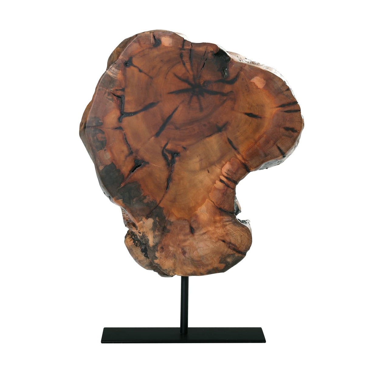 WELLAND Irregular Date Tree Sculpture, Wood Tabletop Sculpture Collectible Decoration for Home Office Decor, Approximate Size Over 7.87 x 7.87 x 1.57 Inches WELLAND