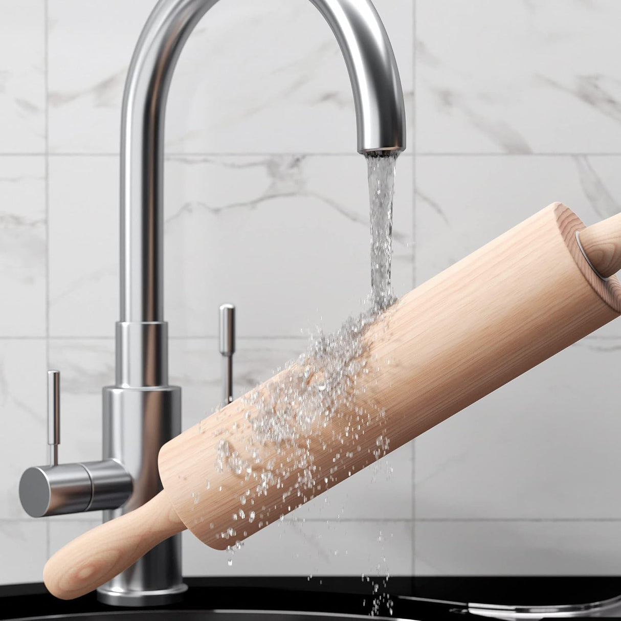 HelferX 17.6 inch Wooden Rolling Pin for Baking - Long Dough Roller for All Baking Needs HELFERX