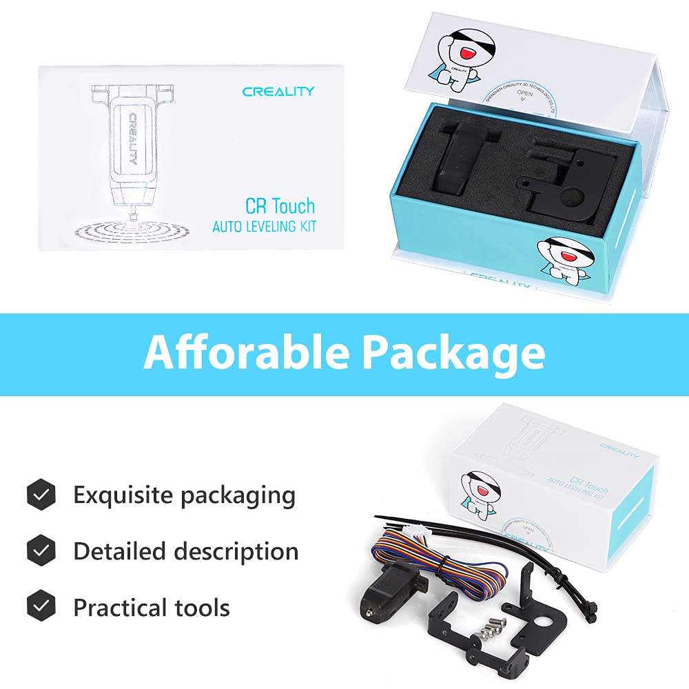 Creality Official CR Touch Auto Leveling Kit, 3D Printer Auto Bed Leveling Sensor Kit for Ender 3 / Ender 3 V2 / Ender 3 Pro/Ender 3 Max/Ender 5 / CR-10 Printers with 32 Bit V4.2.2 / V4.2.7 Mainboard Creality