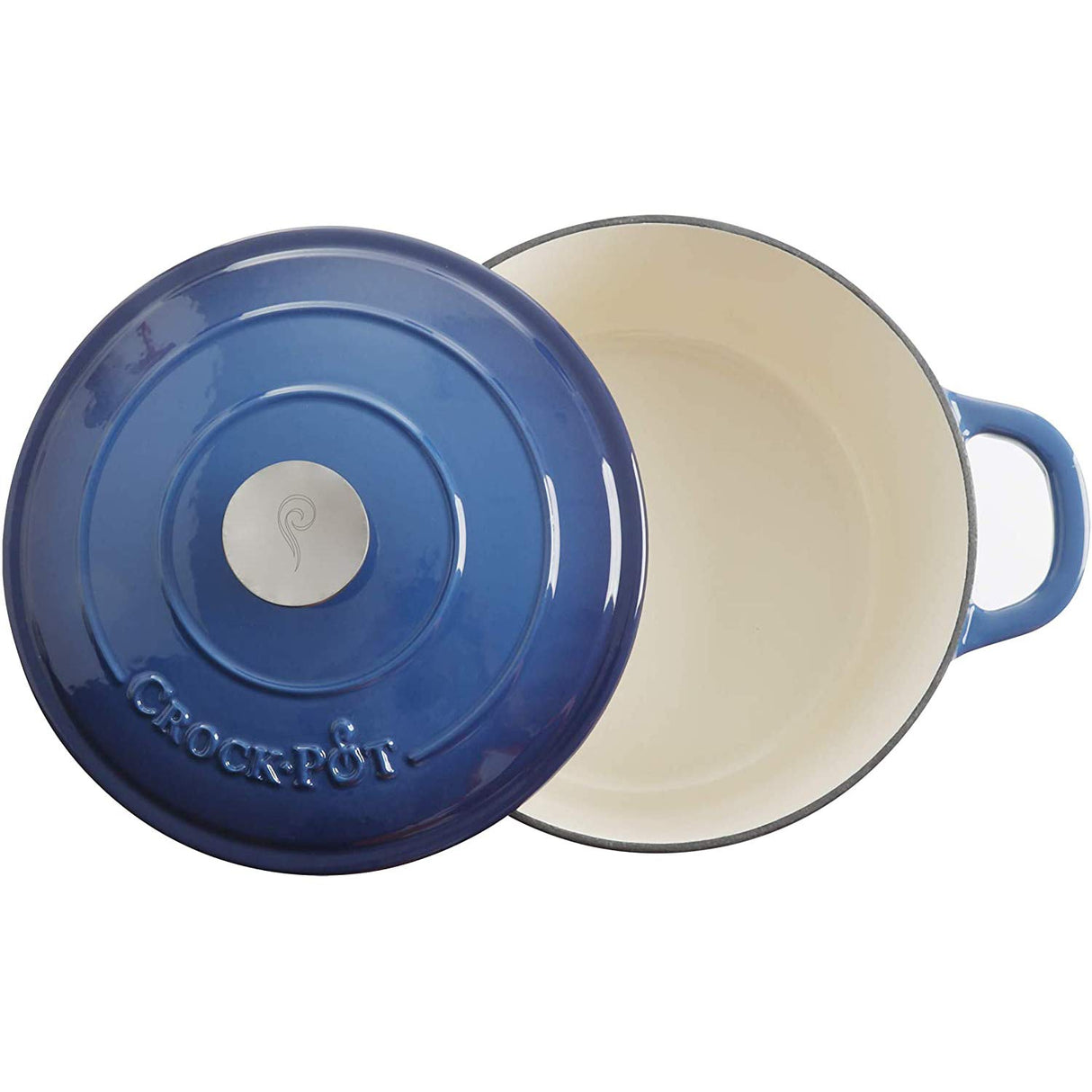 Crock-Pot Artisan Round Enameled Cast Iron Dutch Oven, 5-Quart, Blue Crock-Pot