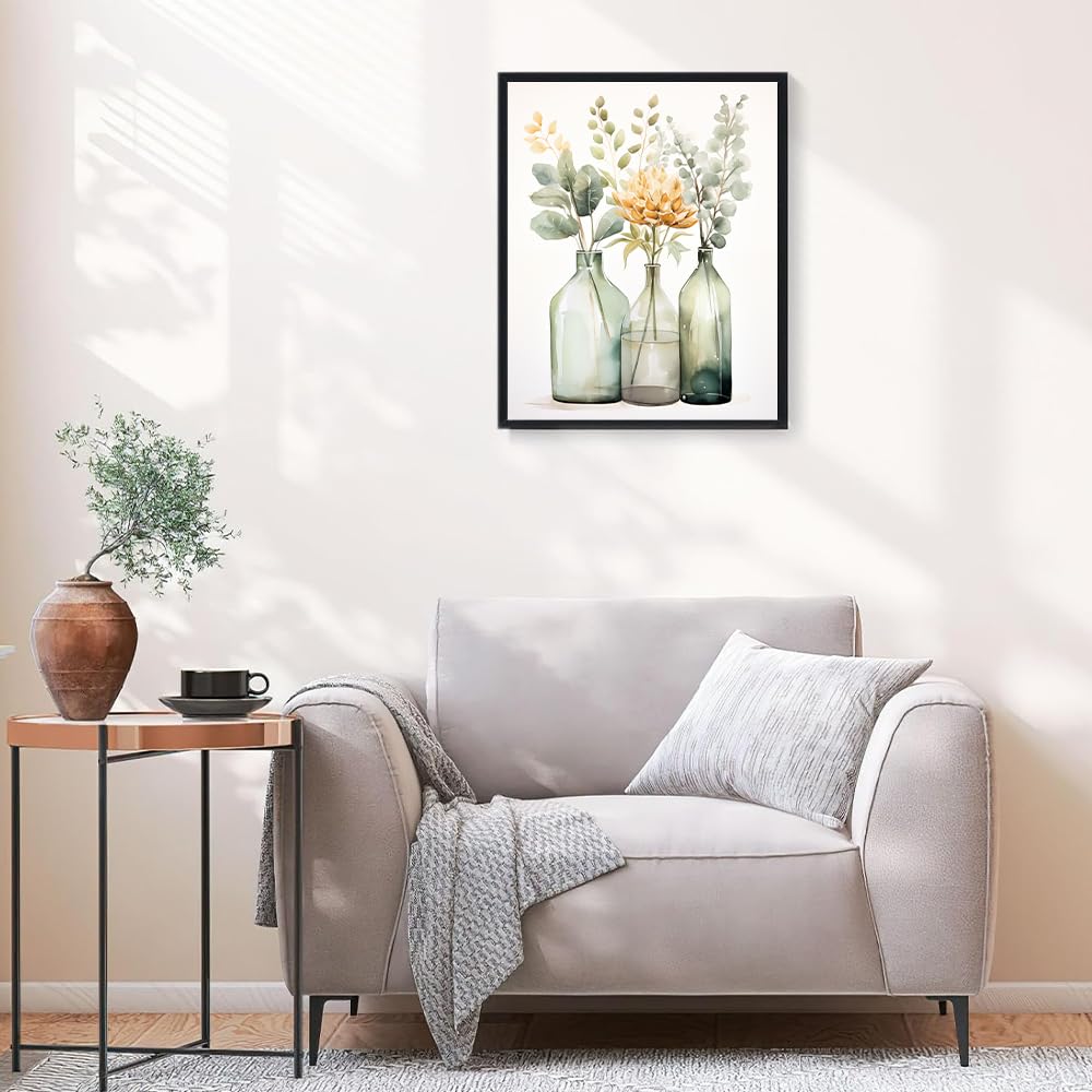 Natuyalo Paint by Numbers Kit for Adults - Flowers in Bottle DIY Adult Paint by Number Kits Acrylic Canvas Painting for Adults Beginners Kids Art Crafts Without Frame, 16x20 Inch Natuyalo