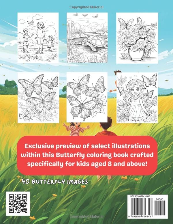 Butterflies Coloring Book: Beautiful Butterflies for kids 8+ Majosta