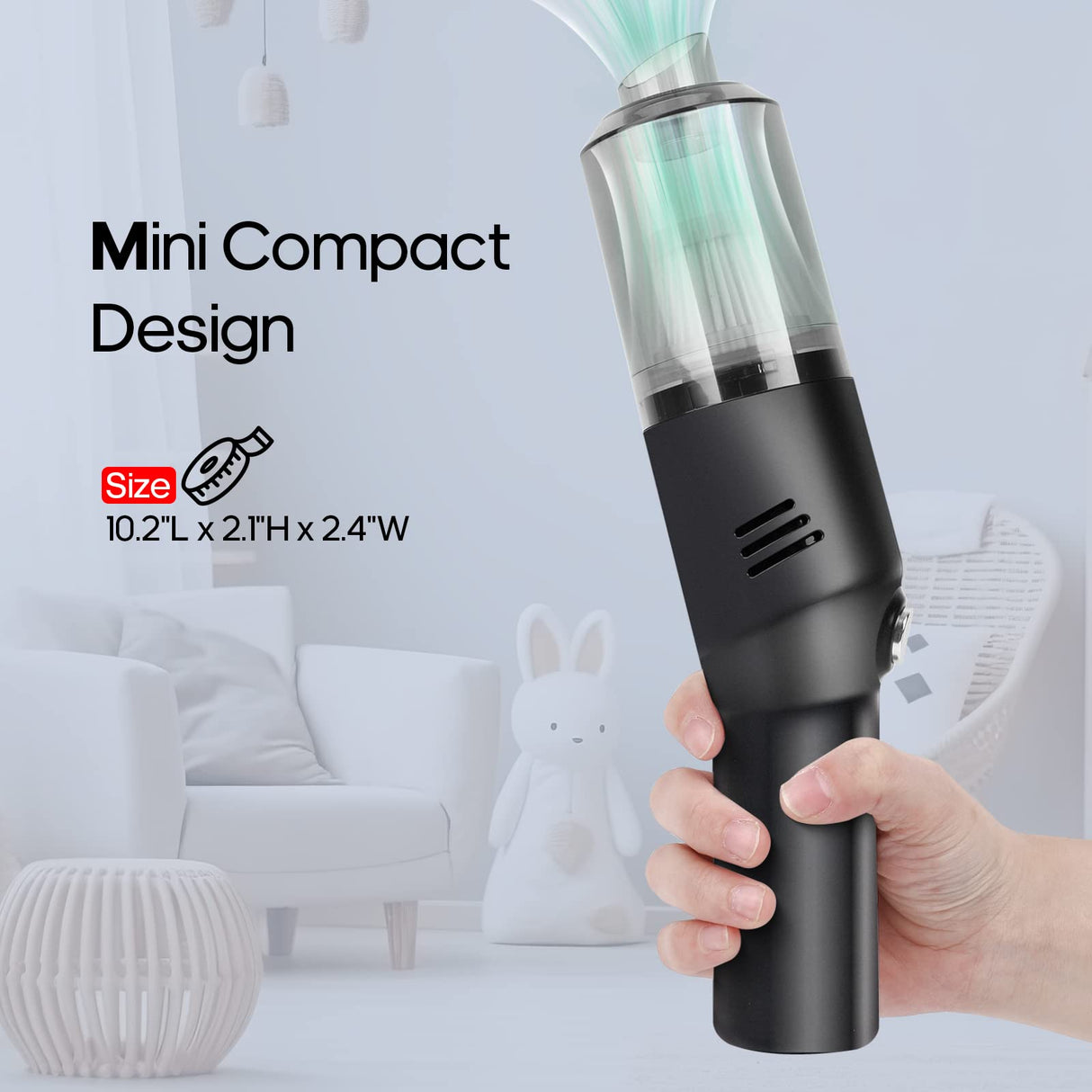 Auloea Portable Mini Car Vacuum Cleaner, High Power Cordless(400g) Handheld Rechargeable Vacuum Cleaner for Desk V06 Auloea