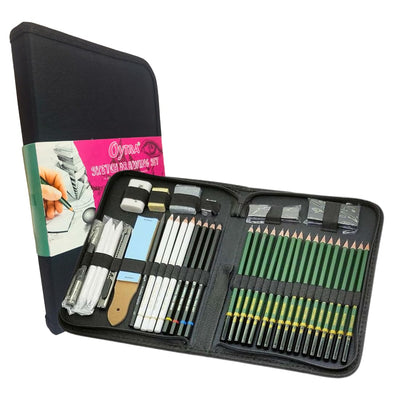 Oytra Sketching Set 42 Pieces for Drawing Pencils Sketching Kit for Artists Potrait Professional Graphite Hb Drawing Graphics Set for Sketches Shading Charcoal Stationary for Beginners