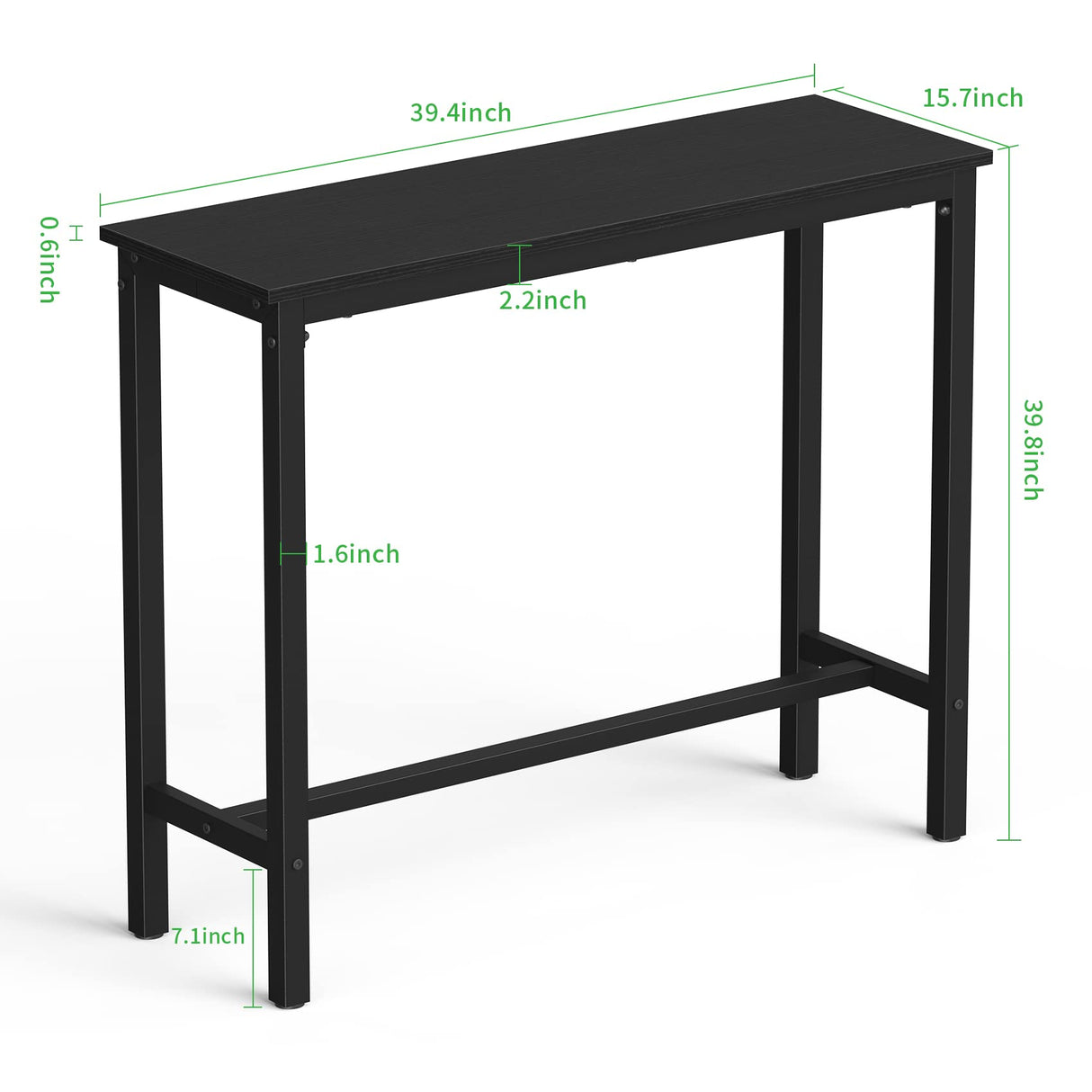 Sturdy Black High Top Bar Table by Mr IRONSTONE - Sleek Design for Narrow Spaces Mr IRONSTONE