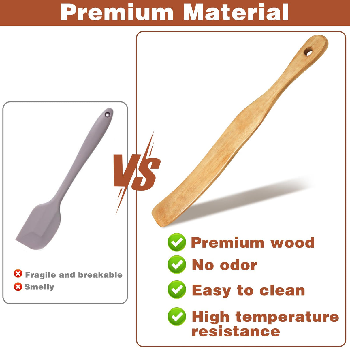 2Pcs Wooden Spatula for Cooking, Sourdough Spurtles Kitchen Tools Wooden Spurtle Spatula Dough Stir with Hanging Holes Sourdough Spatula, Kitchen Sourdough Tools Fermentation Use Wood Spatula HINGTAI