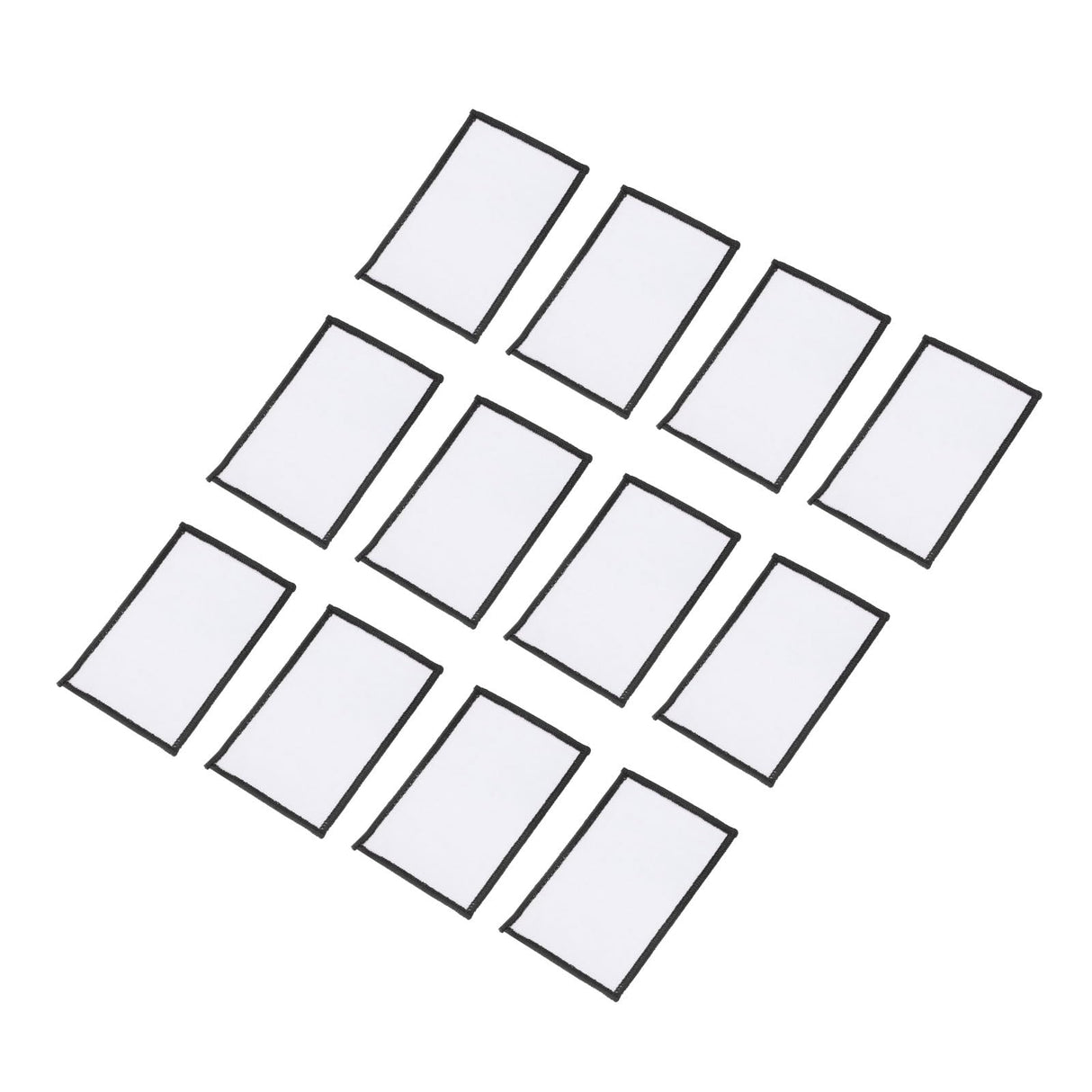 MECCANIXITY 30pcs Sublimation Patch Blank, 8x5cm/3.15x1.97 Inch Fabric Iron-on Blank Heat Transfer Repair Patch for DIY Crafts Caps Clothes, White with Black Border MECCANIXITY