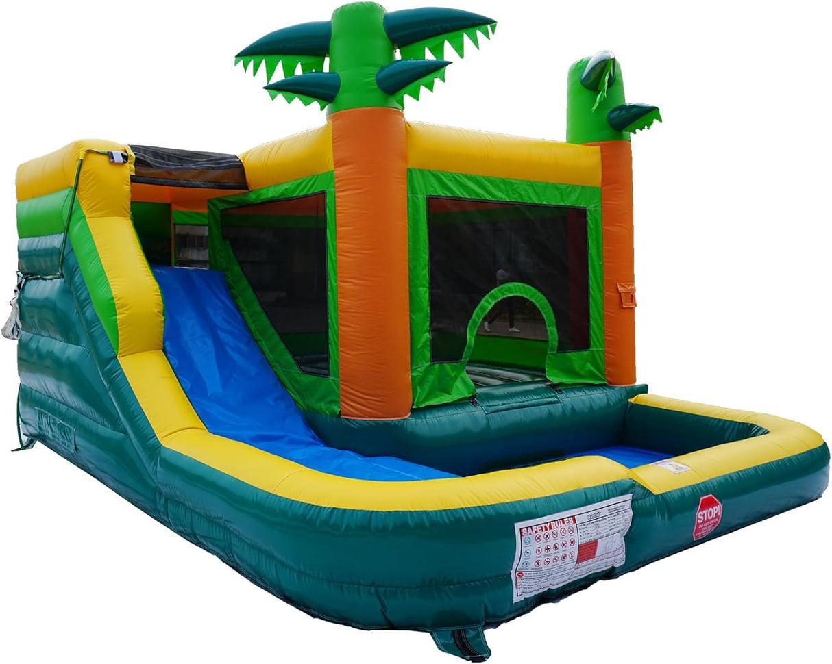 HapCap Commercial Bounce House Water Slide Combo with Blower for Kids or Adults,PVC Semi Commercial,Large Jumping House,Wet Dry Bounce House,Outdoor Birthday Party,15' x 13'x 9.4' (Without Blower) Hapcap