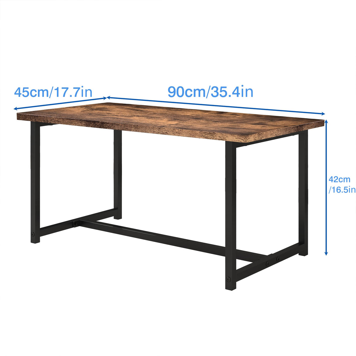 VERFARM 35.4" Rectangular Coffee Table for Living Room, Modern Industrial Style Coffee Table Center Table with Metal Frame for Small Space, Apartment, Office, Easy Assembly, Brown VERFARM