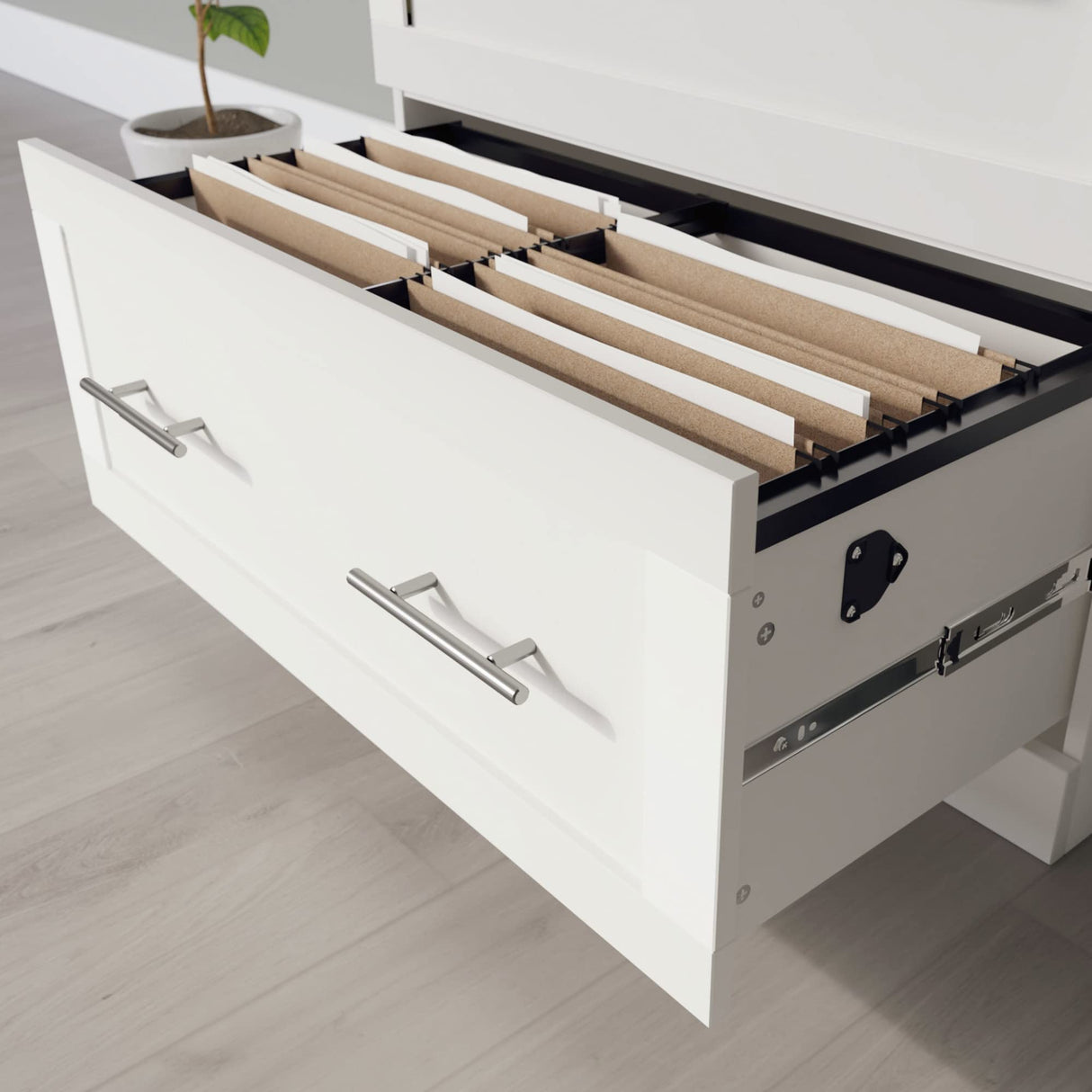 Realspace® 29-7/16"W x 18-1/2"D Lateral 2-Drawer File Cabinet, White Realspace