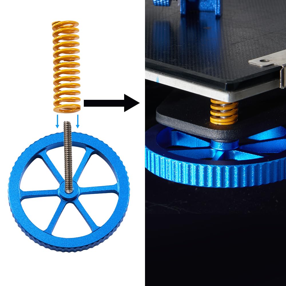 4PCS Ender 3 v2 Upgrades Bed Leveling Nuts and Ender 3 Bed Springs, 3D Printer Leveling kit Compatible for Creality Ender 3/Ender 3 S1/Ender 3 Pro/Ender 3 V2, Ender 5/5 Plus/Pro, CR-10/CR10S Makerzone