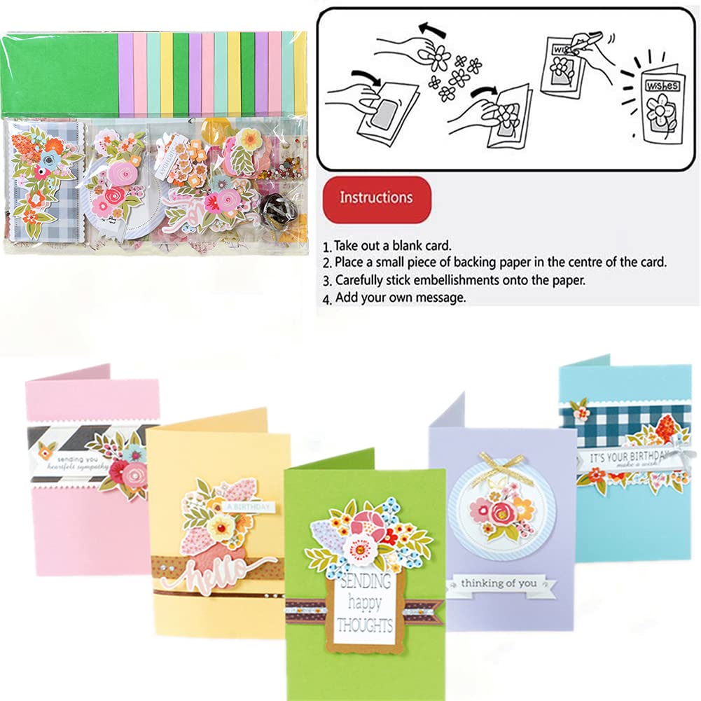 Gigicloud Diy Greeting Card Kits, Paper Greeting Card Set Handmade Diy Making Material Set For Birthday Invitation, Thanksgiving Christmas Holiday Baby Shower 15 Cards + 15 Envelopes Gigicloud