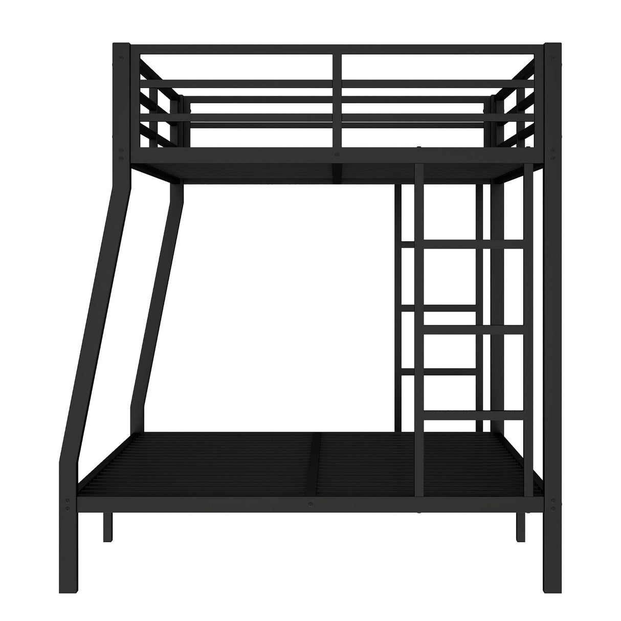 TIHWOALL Latest Upgrade & Stronger Full XL Over Queen Size Bunk Bed, Thickened More Rust-Proof Metal Heavy Duty Steel Bunkbed with Enhanced Legs & Slats (Easier Assembly) (Full XL Over Queen) TIHWOALL