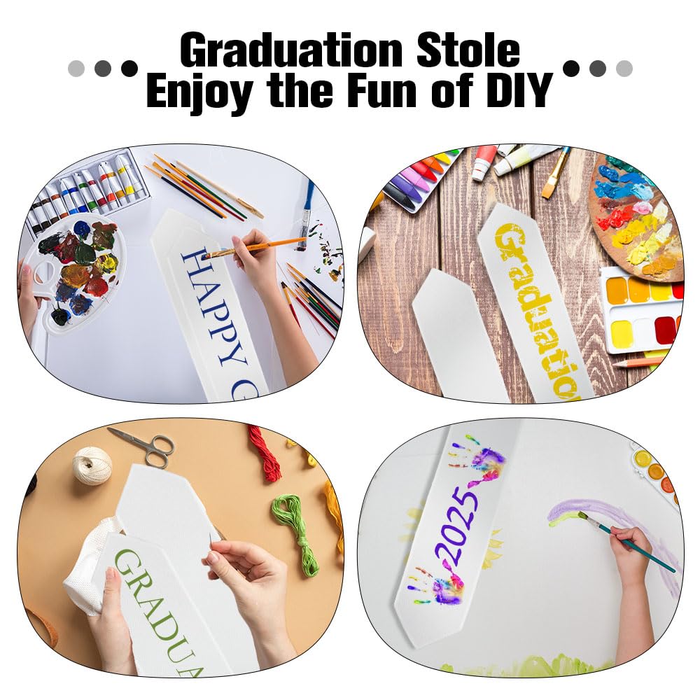Graduation Stole Graduation Sash Graduation Stole Class of 2025 White Graduation Stole White Sash Honors Graduation Stoles Graduation Shawl Sublimation Stoles Blanks White Stole Graduation to Write on Linsuminn