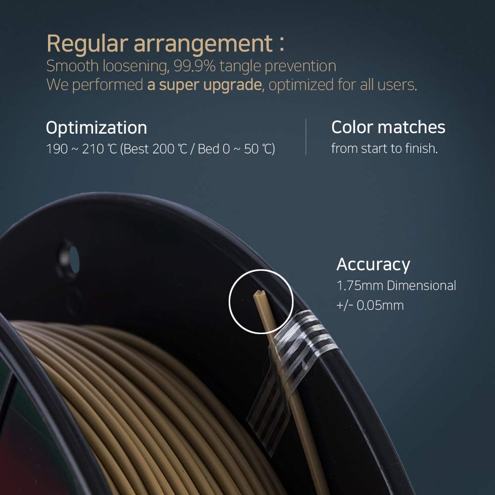 PLA 3D Printing Filament - ALLTIME3D - Tender Wood 300g (0.66lbs) - 1.75mm Dimensional Accuracy +/- 0.05mm 3D Printer Pen for Professional. World Leader in alltime 3D Filament (Tender Wood) ALLTIME3D