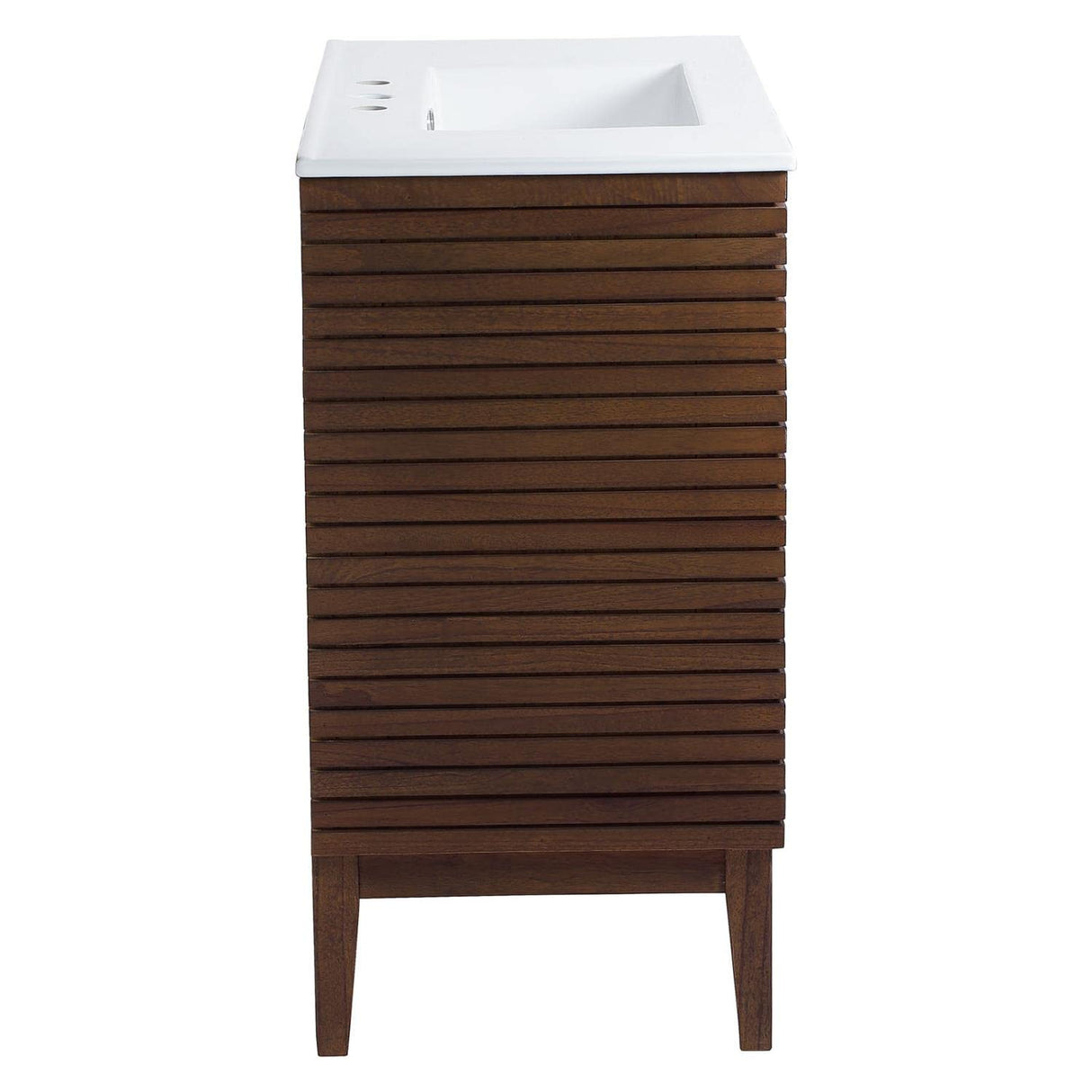 Modway Ledger Wood Bathroom Vanity Cabinet, 36 Inch, Walnut White Modway