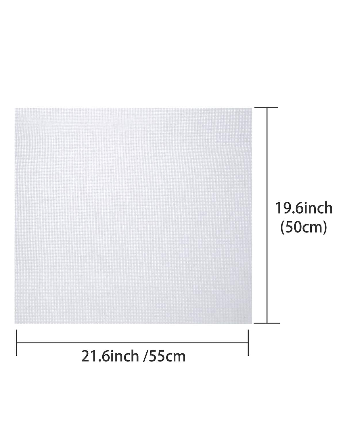 Pllieay 2 Pieces 14 Count Big Size White Aida Cross Stitch Fabric, Classic Reserve Aida Cloth, 19.6 x 21.6 Inch Pllieay