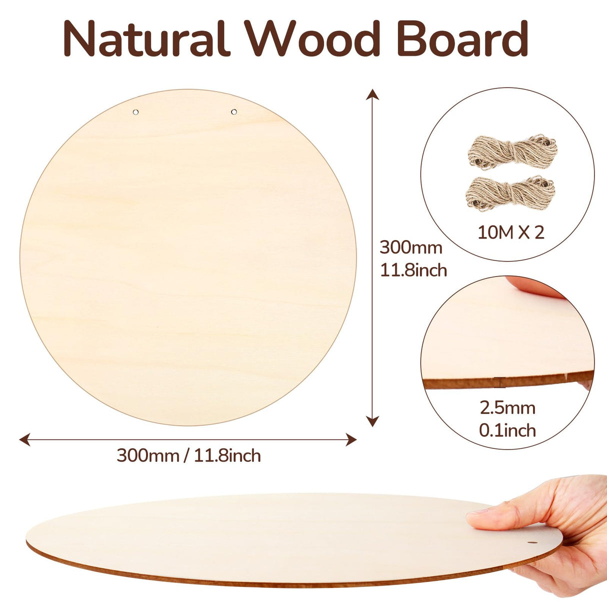 Philorn 12Pcs Wood Circles for Crafts 12 Inch Unfinished Wooden Door Hanger Sign, DIY Wood Blanks Rounds for Cutouts, Cricut Projects, Burning, Painting PHILORN