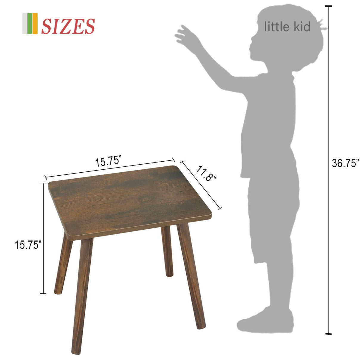 AWASEN Side Table, Small Wood End Table Living Room, Mini Bed Side Table Modern Accent Nightstand with Solid Wood for Bedroom Office Small Spaces, Rustic Brown AWASEN